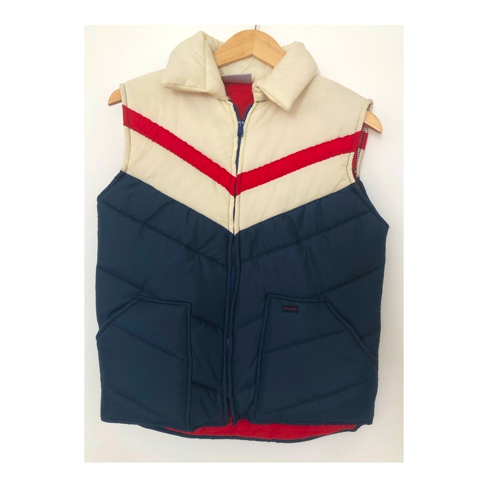 RARE VINTAGE DEADSTOCK - 70s Vintage Wrangler Puffer Vest - Still has Tags! - Picture 1 of 12